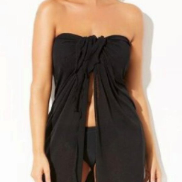 Black Shawl Beach Wrap Sarong - Picture 1 of 5